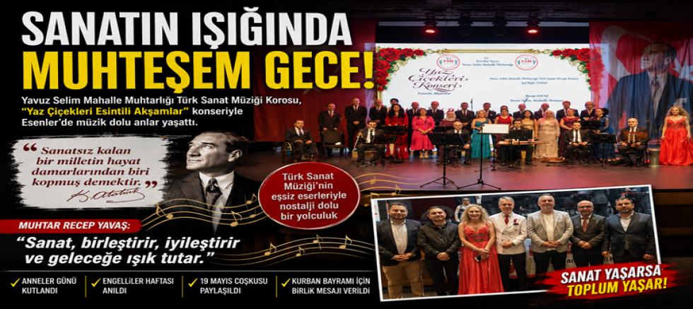 Esenler’de Sanat Rüzgarı: “Yaz Çiçekleri Esintili Akşamlar” Gönüllere Dokundu