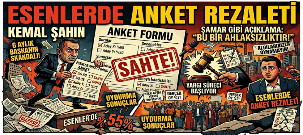 ESENLER’DE SİYASİ REZALET: SAHTE ANKETLE HALKI KANDIRMA OPERASYONU!