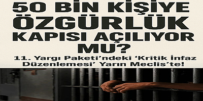 50 Bin Kişiye Özgürlük Kapısı Açılıyor mu? 11. Yargı Paketi’ndeki ‘Kritik İnfaz Düzenlemesi’ Yarın Meclis’te!
