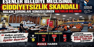 ESENLER BELEDİYE MECLİSİNDE CİDDİYETSİZLİK