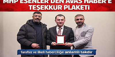 MHP Esenler’den AVAS Haber’e Teşekkür Plaketi